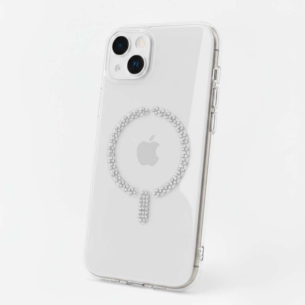 Funda Antiyellow Compatible con MagSafe con Brillantes para iPhone 15