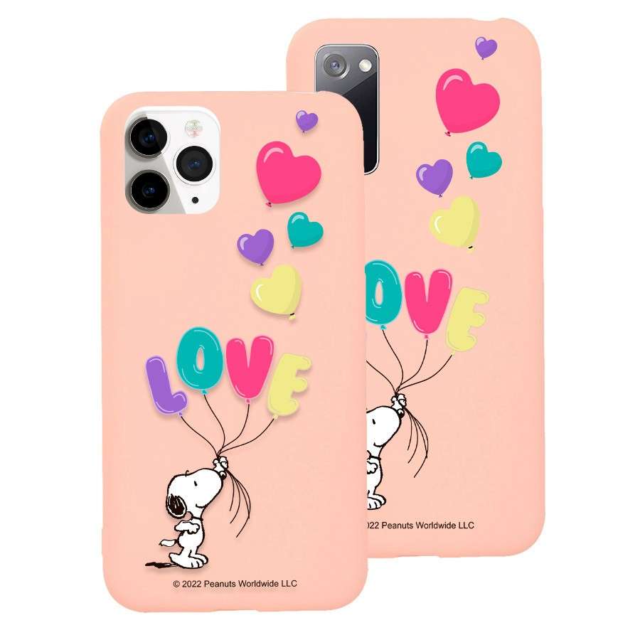 Funda Ultra Suave rosa Oficial Snoopy - Love