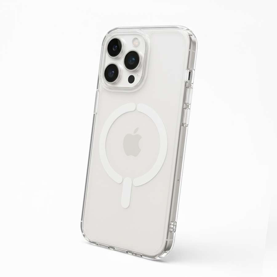 Funda Transparente Logo Compatible con Magsafe para iPhone 15 Pro