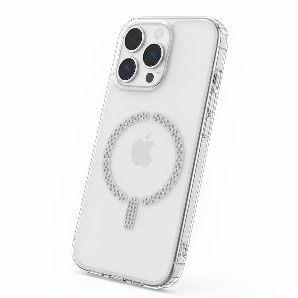 Funda Antiyellow Compatible con MagSafe con Brillantes para iPhone 15 Pro Max