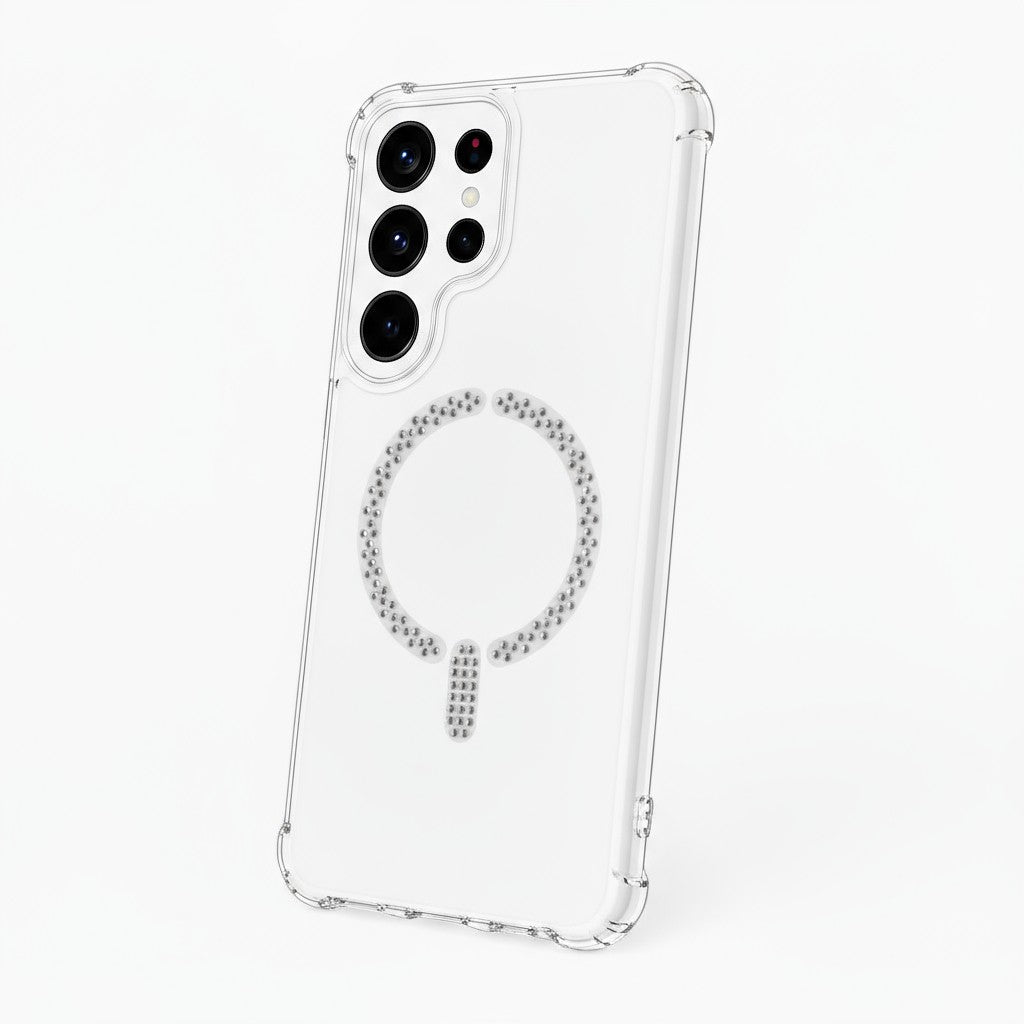 Funda Antiyellow Compatible con MagSafe con Brillantes para Samsung Galaxy S24 Ultra
