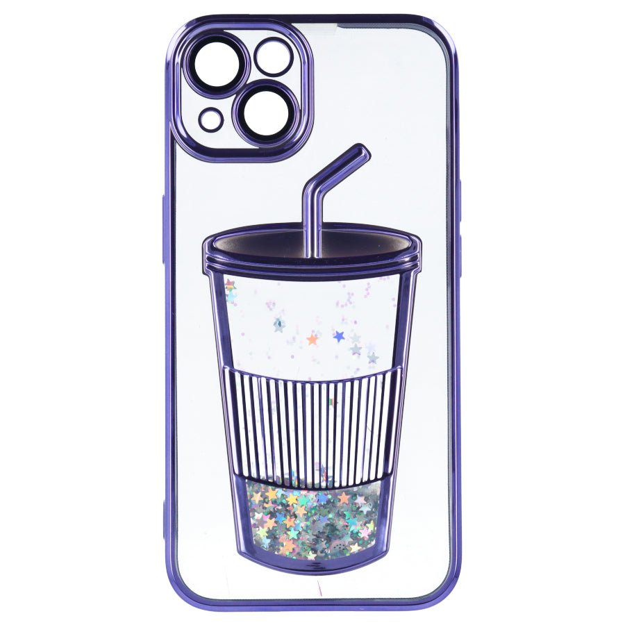 Funda Bumper con Vaso de Purpurina para iPhone 14