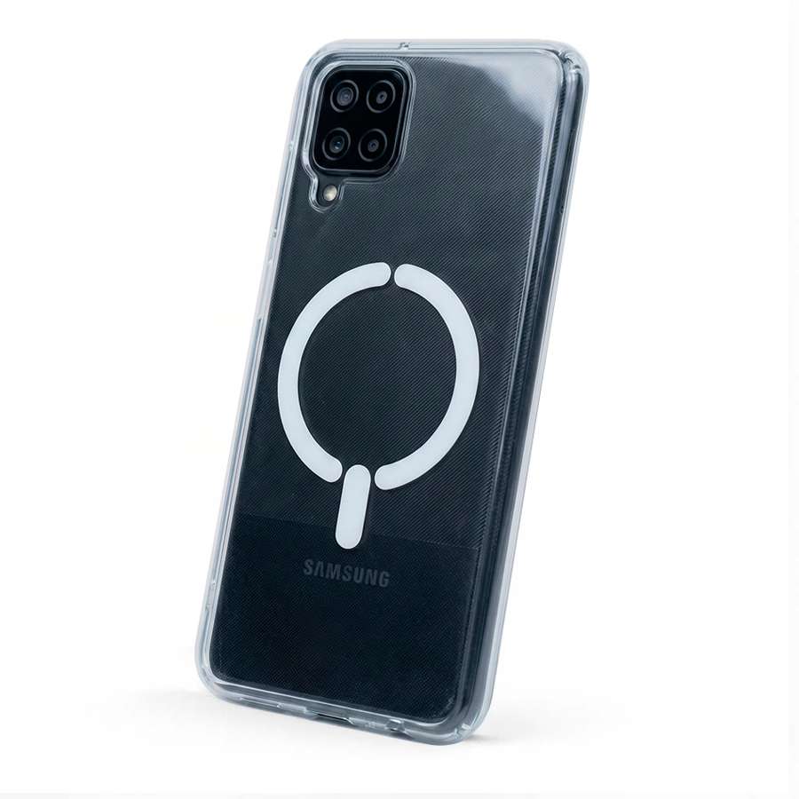 Funda Transparente Logo Compatible con Magsafe para Samsung Galaxy M12