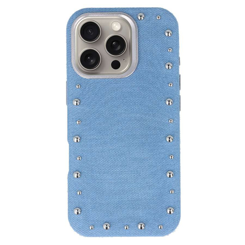 Funda Denim MagBattery para iPhone 13 Pro — vista frontal con acabado vaquero
