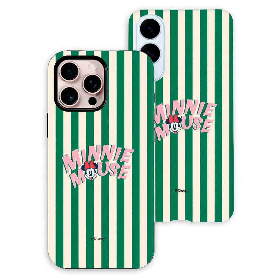 Funda oficial Disney Minnie Chic a Rayas con Minnie para móvil - Vista frontal
