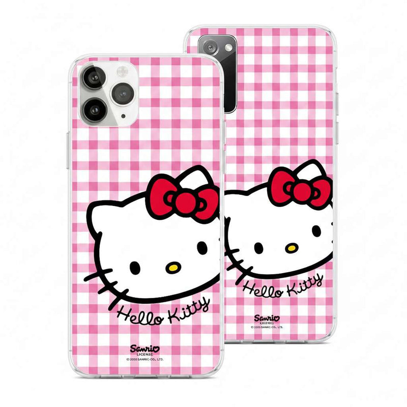 Funda oficial Hello Kitty con estampado Vichy de cuadros para móvil