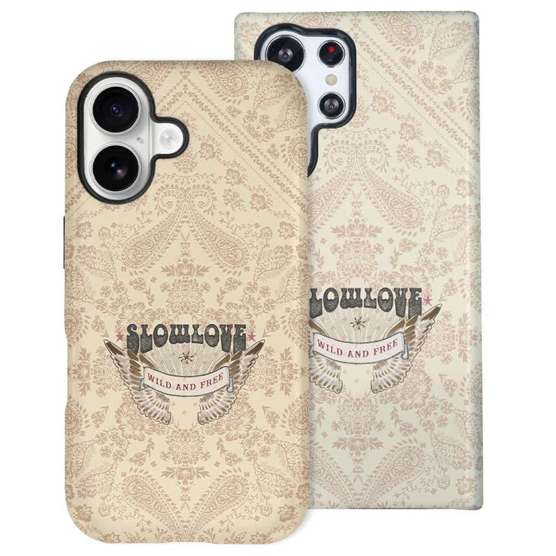 Funda Tough Slowlove Amuleto Beige con print de amuletos en tono beige - Vista lateral

